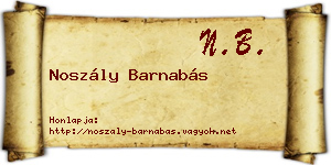 Noszály Barnabás névjegykártya