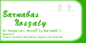 barnabas noszaly business card